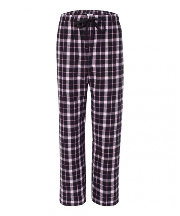 Women's Crozy Flannel Pajama Louge Pants With Pockets (Black Pink ...