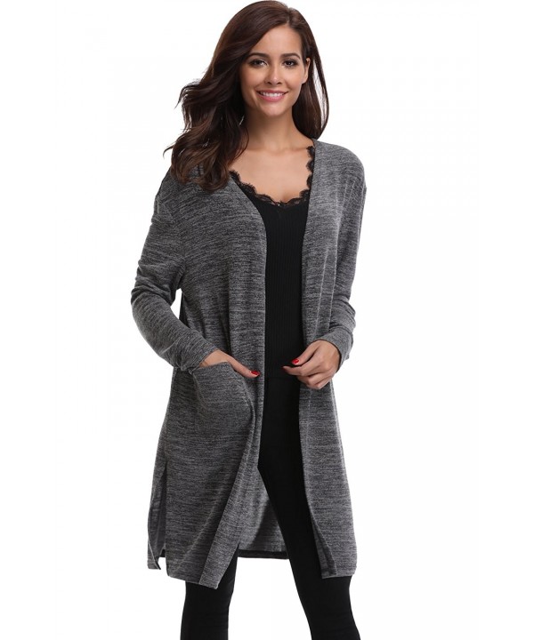 Women's Casual Long Sleeve Open Front Knit Lightweight Cardigan with ...