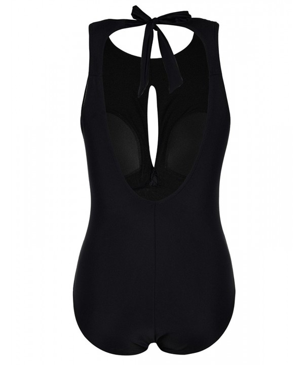 Women's Key-Hole Monokini Halter & Strap Bathing Suit High Neck One ...