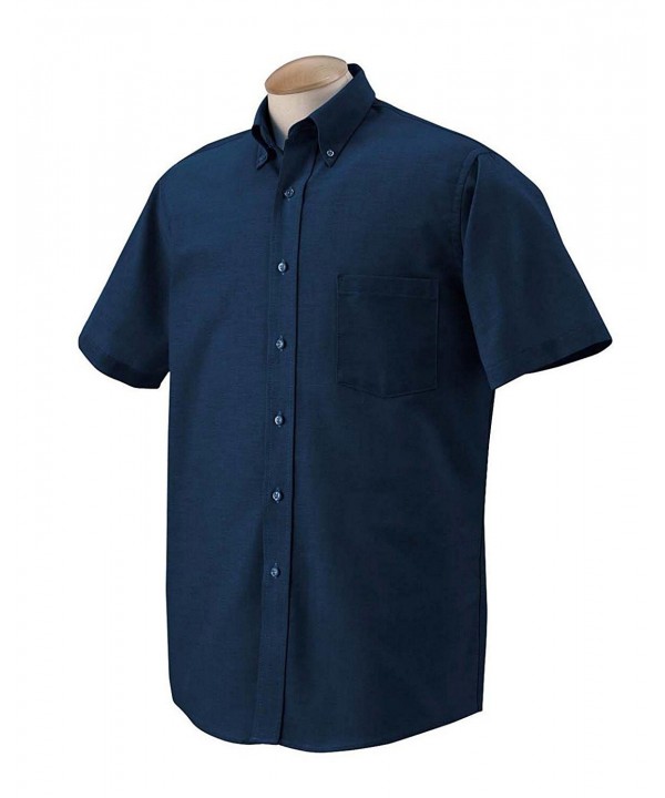 Men's Short Sleeve Wrinkle-Resistant Oxford Button Down Dress Shirt ...