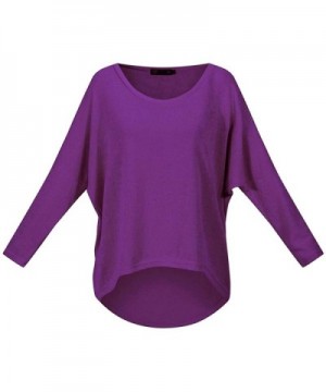 Women's Oversized Pullover Casual Batwing Sleeve Tee Off-Shoulder ...