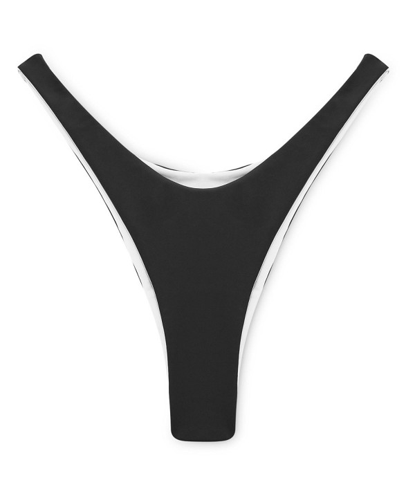 Classic Black Brazilian Bikini Bottom- Thong Cheeky V Style For Women ...
