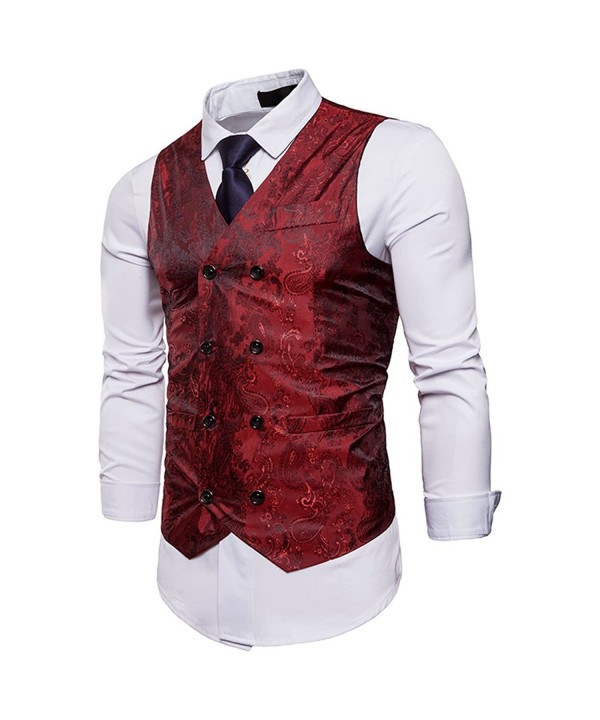 Mens Suit Vest Dress Vest Waistcoat For Men or Tuxedo Vest - Red ...