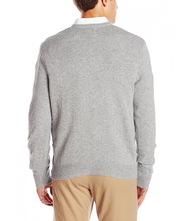 Men's Reverse Jersey Stitch V-Neck Sweater - Light Grey - CU11XXKXNZZ