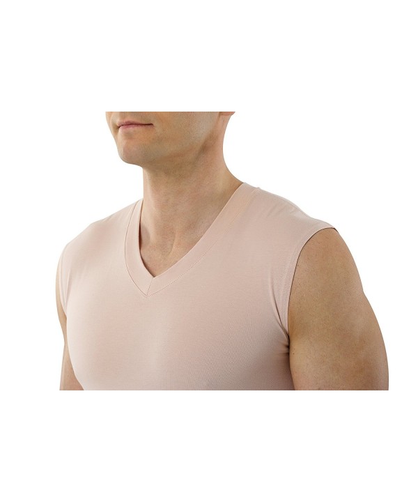 Men S Invisible Sleeveless V Neck Business Undershirt Stretch Cotton