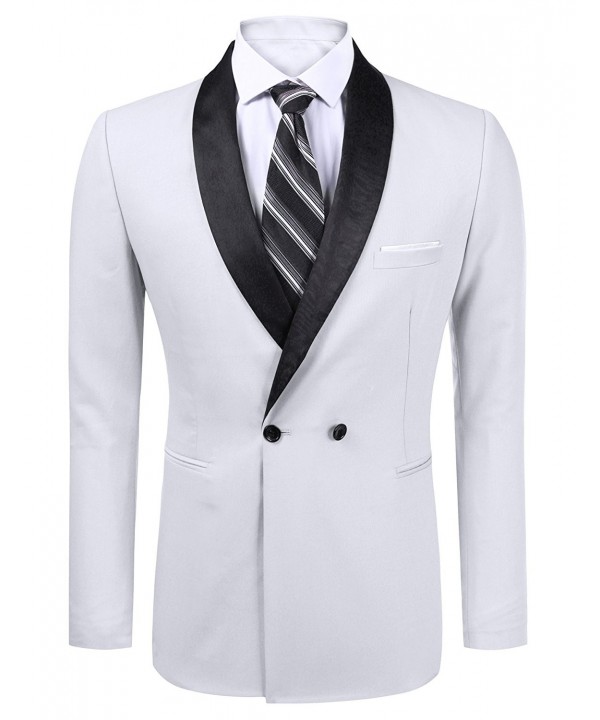 Men's Stylish Suit Fashion Slim Fit Double Breasted Blazer Jacket ...