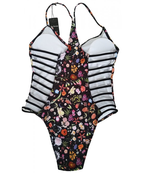 Mr.Seven Womens Sexy Vneck Floral Hollow Out One Piece Swimsuits ...