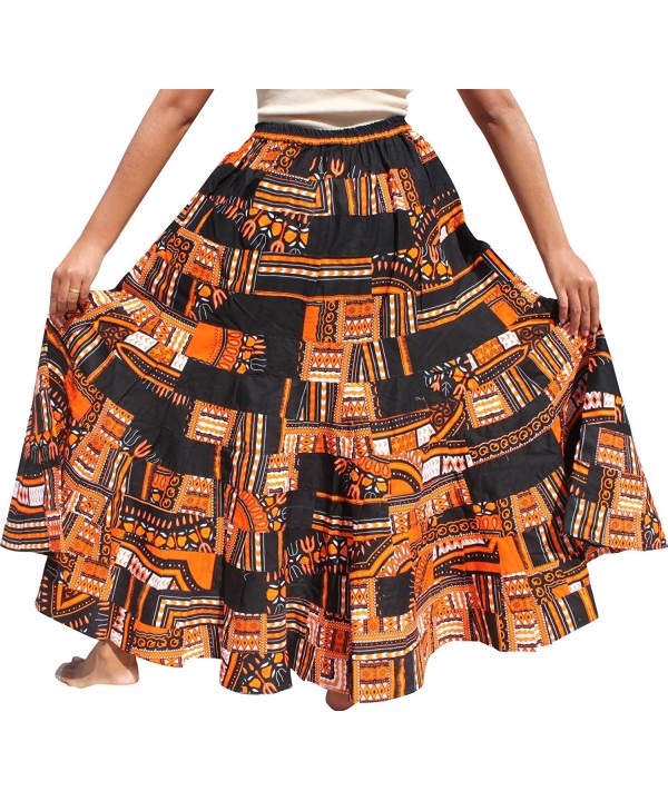 RaanPahMuang Skirt 14 Layer Flowing African Dashiki in Bright Multi ...