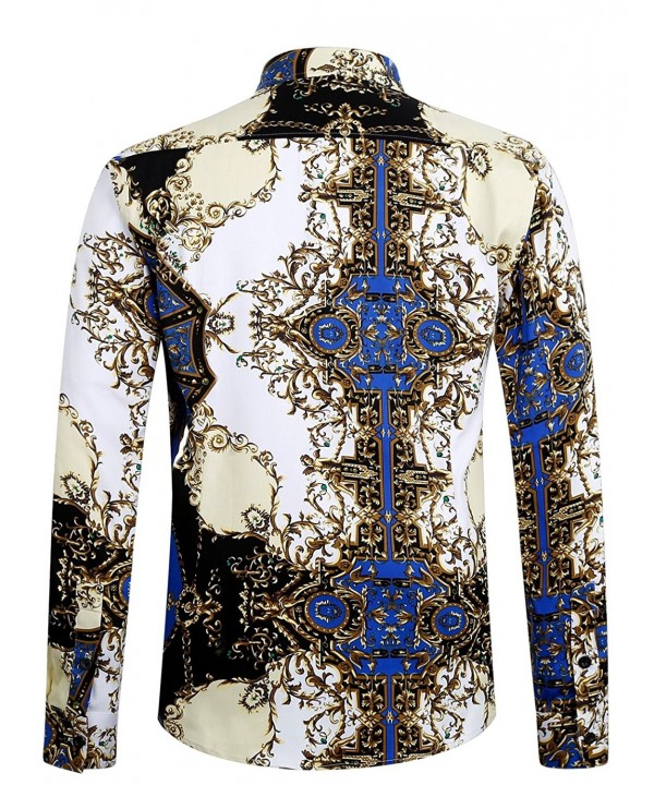 Men's Floral Print Stylish Casual Button Down Dress Shirt - Apt003 ...