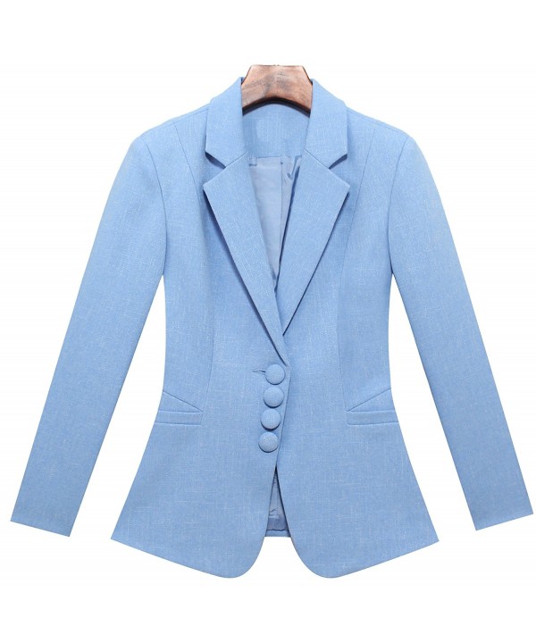 Womens Formal Career Blazers Slim Fit Business Long Sleeves Work Office ...