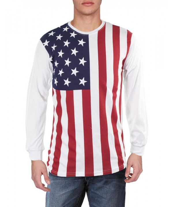 Men's USA Flag Long Sleeve Shirt - CE12NGI4CR4