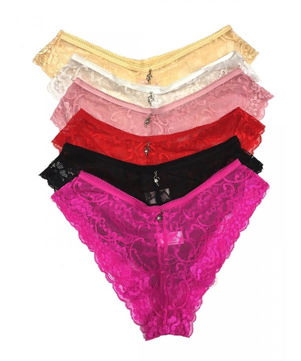 Lace Underwear Bikini Hipster Panties Set for Women Sexy 6 Pack - 6 ...