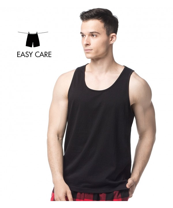 Men's 4-Pack 100% Cotton Tank Top Basic Undershirts Casual A-Shirts M36 ...