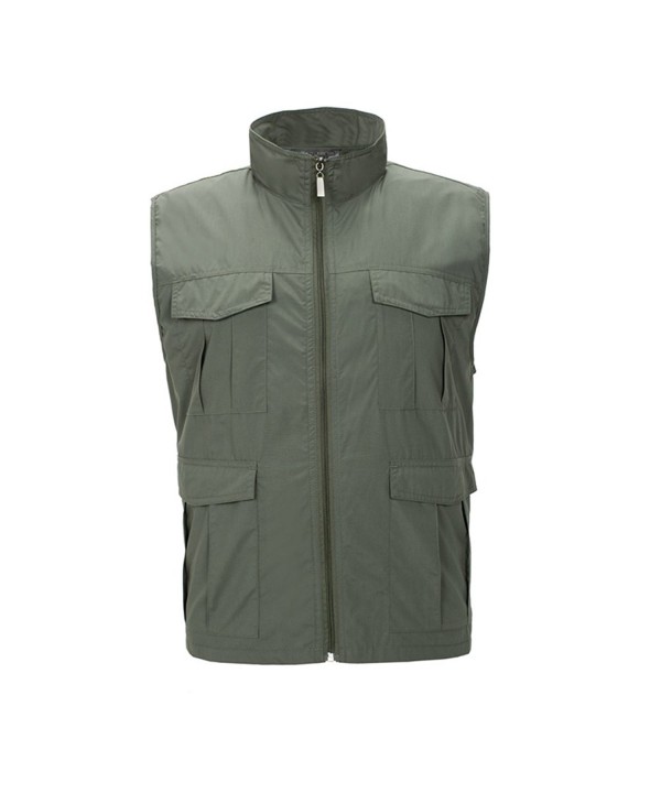 Men's Multi Pockets Mesh Lining Vest Comfortable Hiking Fishing Tops ...