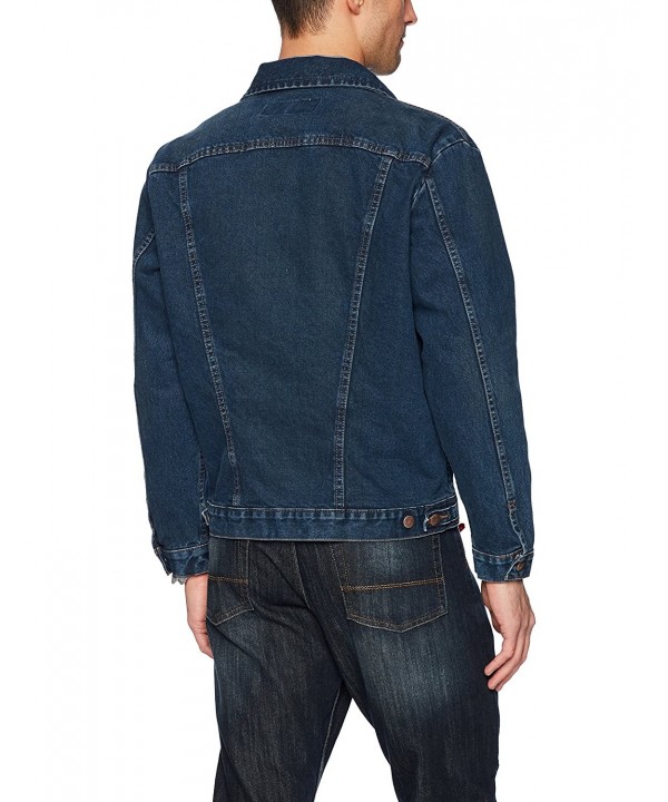 Men's Western Style Denim Jacket - Dark Blue - CP188KEQLO2