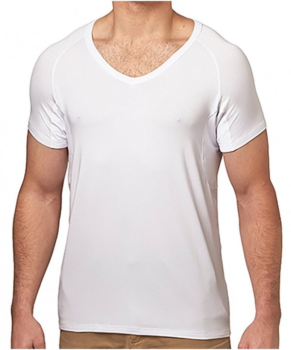 Sweat Proof Undershirts With Sweat Pads and Real Silver- Micro Modal V ...
