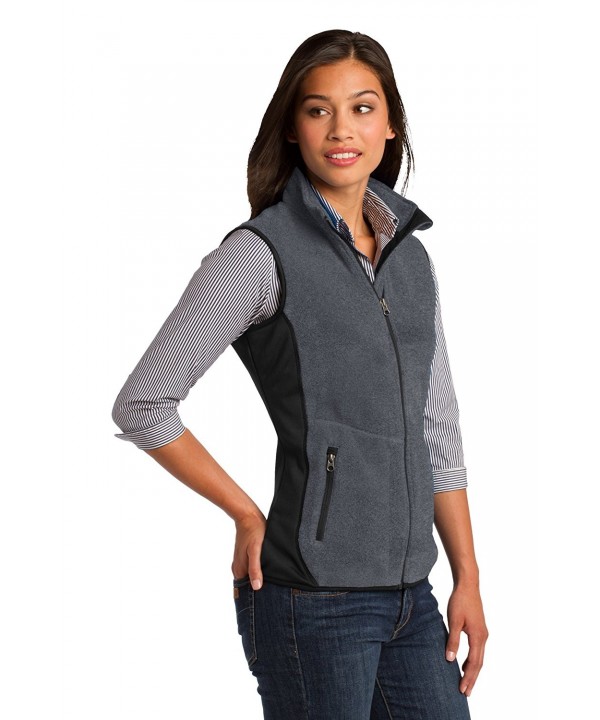 Women's Pro Fleece Full Zip Vest - Charcoal/Black - CN11FLOJ7XN