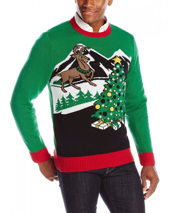Ugly Christmas Sweater Men's Elf With Gift in a Box-Front and Back ...