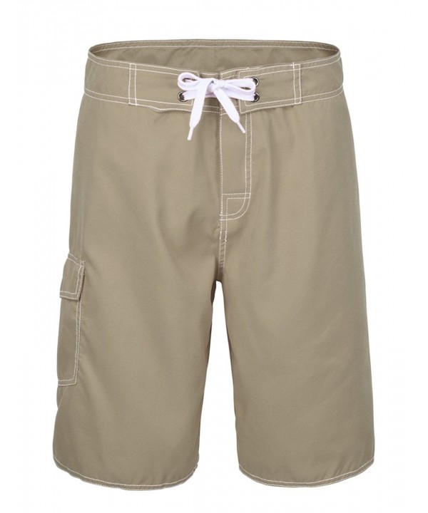 Men's Solid Lightweight Beach Shorts Half Pants With Lining - Khaki ...