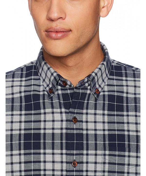 Men's Standard-Fit Plaid Oxford Shirt - Navy Eclipse Heather - C0182XRDGYR