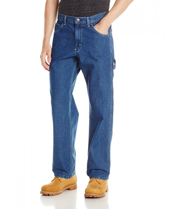 Men's Traditional Fit Denim Dungaree - Indigo/Enzyme Washed - CM112C0FNZF