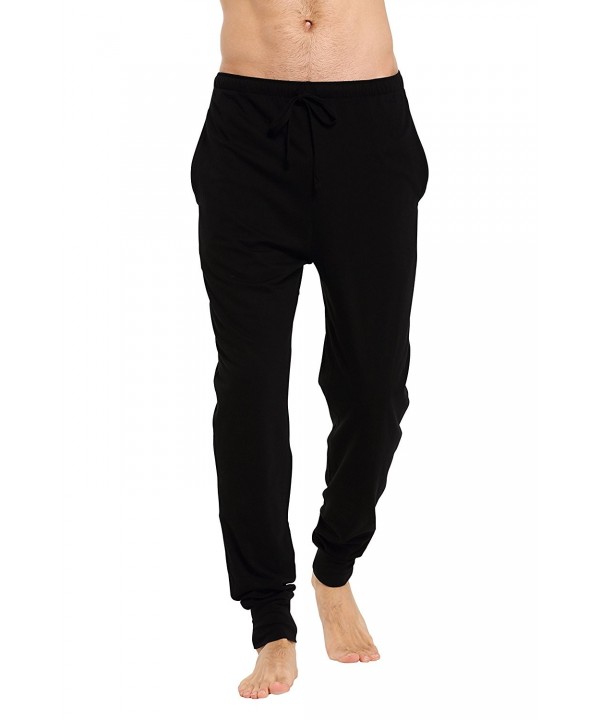 CYZ Men's Cotton Knit Jogger Lounge Pants With Drawstring - Black ...