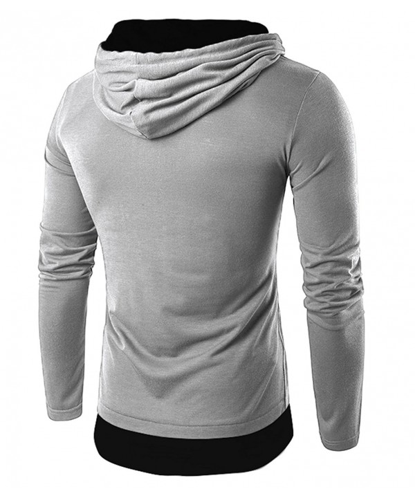 Men's Casual Long Sleeve Hoodie T Shirt Lightweight Hipster Hip Hop ...