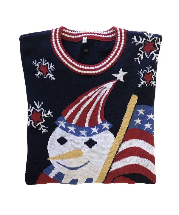 Winter Olympics Sweater Team USA Snowman Holding The American Flag