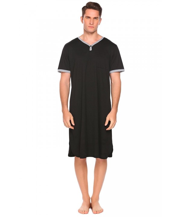 Men's Nightgown Big & Tall Sleep Shirt Long Sleeve Pajama Henly Plus ...